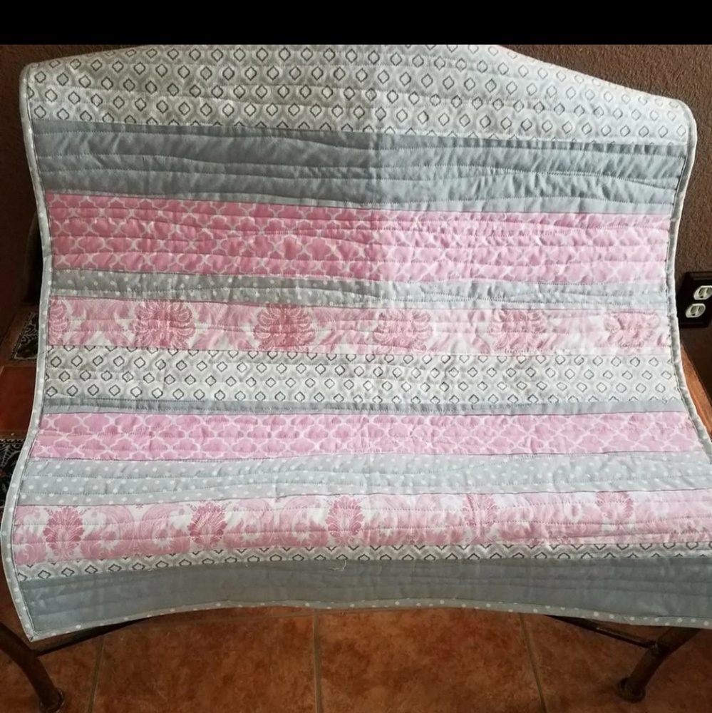 Handmade Quilt Grey and Pink